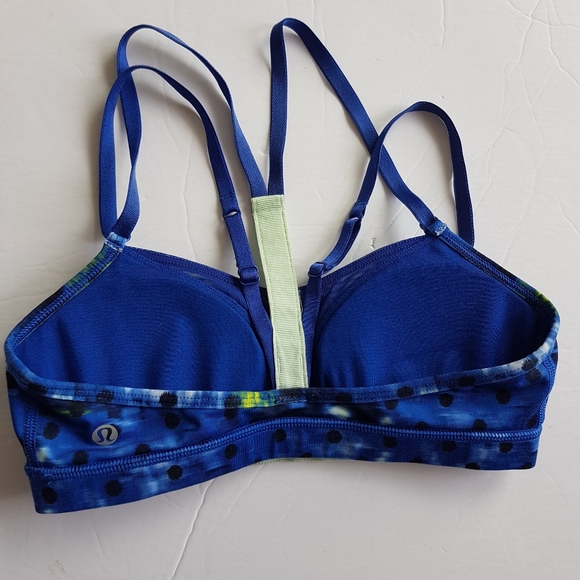 LULULEMON 4 Interval Bra Windy Blooms Saphire Blue Multi Sea Mist - Picture 9 of 12